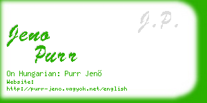 jeno purr business card